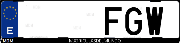 Imágen de matrícula de coche con letras FGW de España