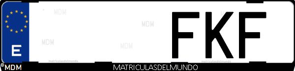 Imágen de matrícula de coche con letras FKF de España