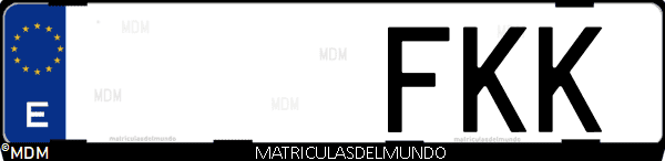 Imágen de matrícula de coche con letras FKK de España