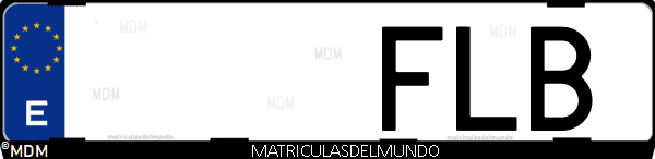 Imágen de matrícula de coche con letras FLB de España