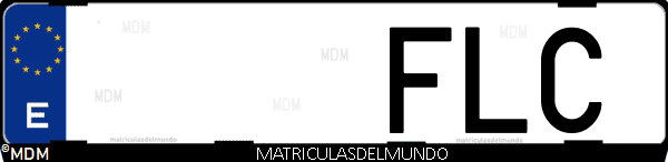 Imágen de matrícula de coche con letras FLC de España