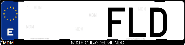 Imágen de matrícula de coche con letras FLD de España