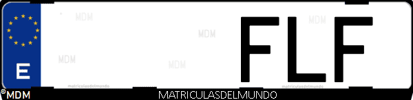 Imágen de matrícula de coche con letras FLF de España