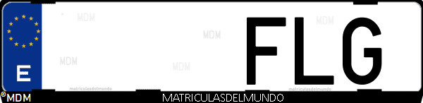 Imágen de matrícula de coche con letras FLG de España