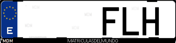 Imágen de matrícula de coche con letras FLH de España