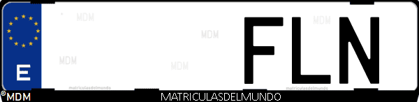 Imágen de matrícula de coche con letras FLN de España