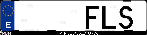 Imágen de matrícula de coche con letras FLS de España
