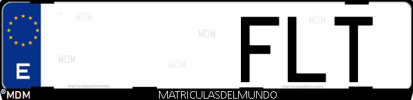 Imágen de matrícula de coche con letras FLT de España