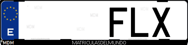 Imágen de matrícula de coche con letras FLX de España