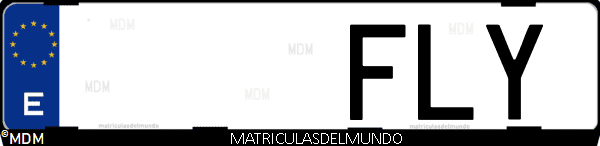 Imágen de matrícula de coche con letras FLY de España