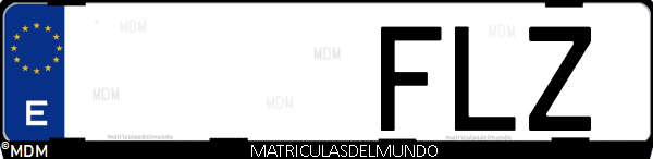 Imágen de matrícula de coche con letras FLZ de España