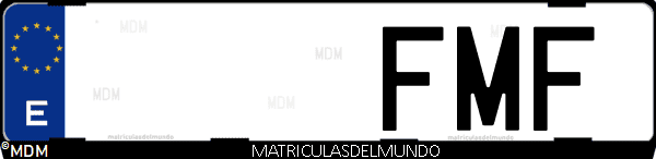 Imágen de matrícula de coche con letras FMF de España