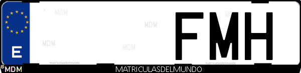 Imágen de matrícula de coche con letras FMH de España