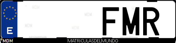 Imágen de matrícula de coche con letras FMR de España