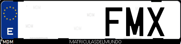 Imágen de matrícula de coche con letras FMX de España