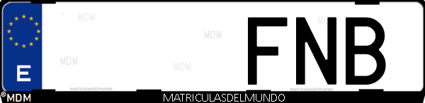 Imágen de matrícula de coche con letras FNB de España