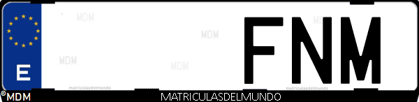 Imágen de matrícula de coche con letras FNM de España