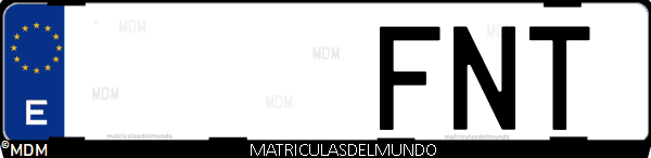 Imágen de matrícula de coche con letras FNT de España
