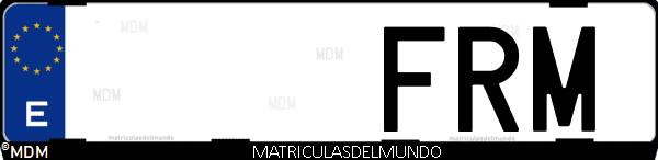 Imágen de matrícula de coche con letras FRM de España