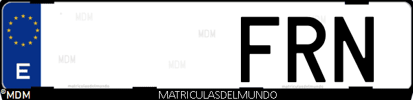 Imágen de matrícula de coche con letras FRN de España