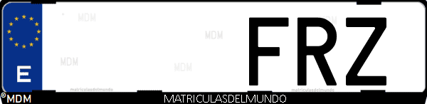 Imágen de matrícula de coche con letras FRZ de España