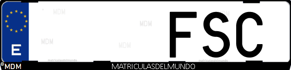 Imágen de matrícula de coche con letras FSC de España