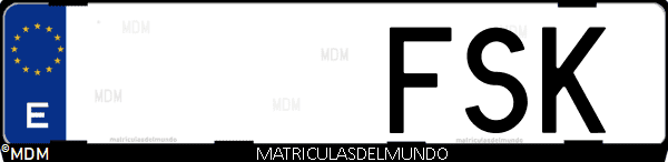 Imágen de matrícula de coche con letras FSK de España