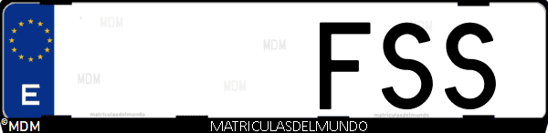 Imágen de matrícula de coche con letras FSS de España