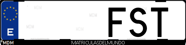 Imágen de matrícula de coche con letras FST de España