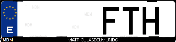 Imágen de matrícula de coche con letras FTH de España