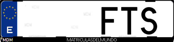 Imágen de matrícula de coche con letras FTS de España