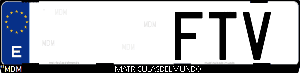 Imágen de matrícula de coche con letras FTV de España
