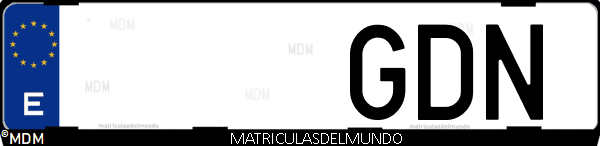 Imágen de matrícula de coche con letras GDN de España