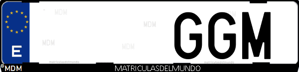 Imágen de matrícula de coche con letras GGM de España