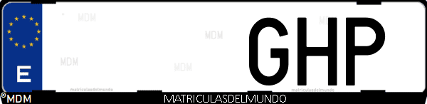 Imágen de matrícula de coche con letras GHP de España