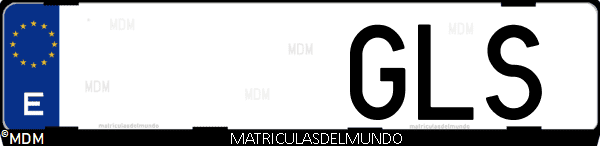 Imágen de matrícula de coche con letras GLS de España