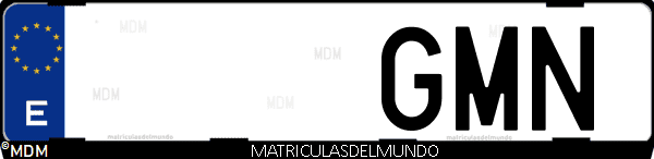 Imágen de matrícula de coche con letras GMN de España