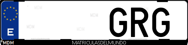 Imágen de matrícula de coche con letras GRG de España