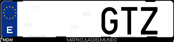 Imágen de matrícula de coche con letras GTZ de España