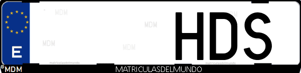 Imágen de matrícula de coche con letras HDS de España