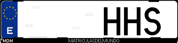 Imágen de matrícula de coche con letras HHS de España