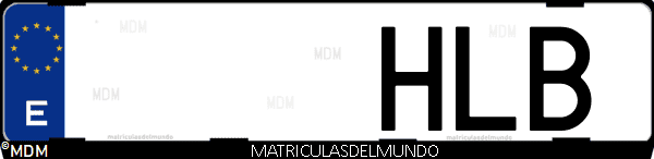 Imágen de matrícula de coche con letras HLB de España