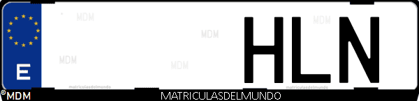 Imágen de matrícula de coche con letras HLN de España