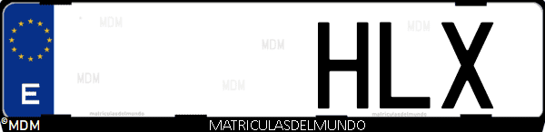 Imágen de matrícula de coche con letras HLX de España