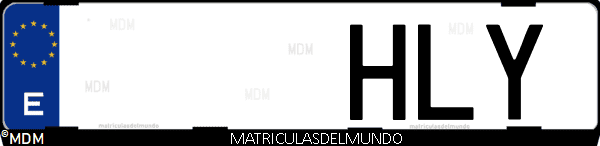 Imágen de matrícula de coche con letras HLY de España