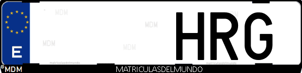 Imágen de matrícula de coche con letras HRG de España