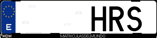 Imágen de matrícula de coche con letras HRS de España