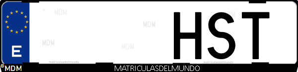 Imágen de matrícula de coche con letras HST de España