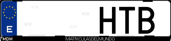 Imágen de matrícula de coche con letras HTB de España