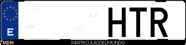 Imágen de matrícula de coche con letras HTR de España